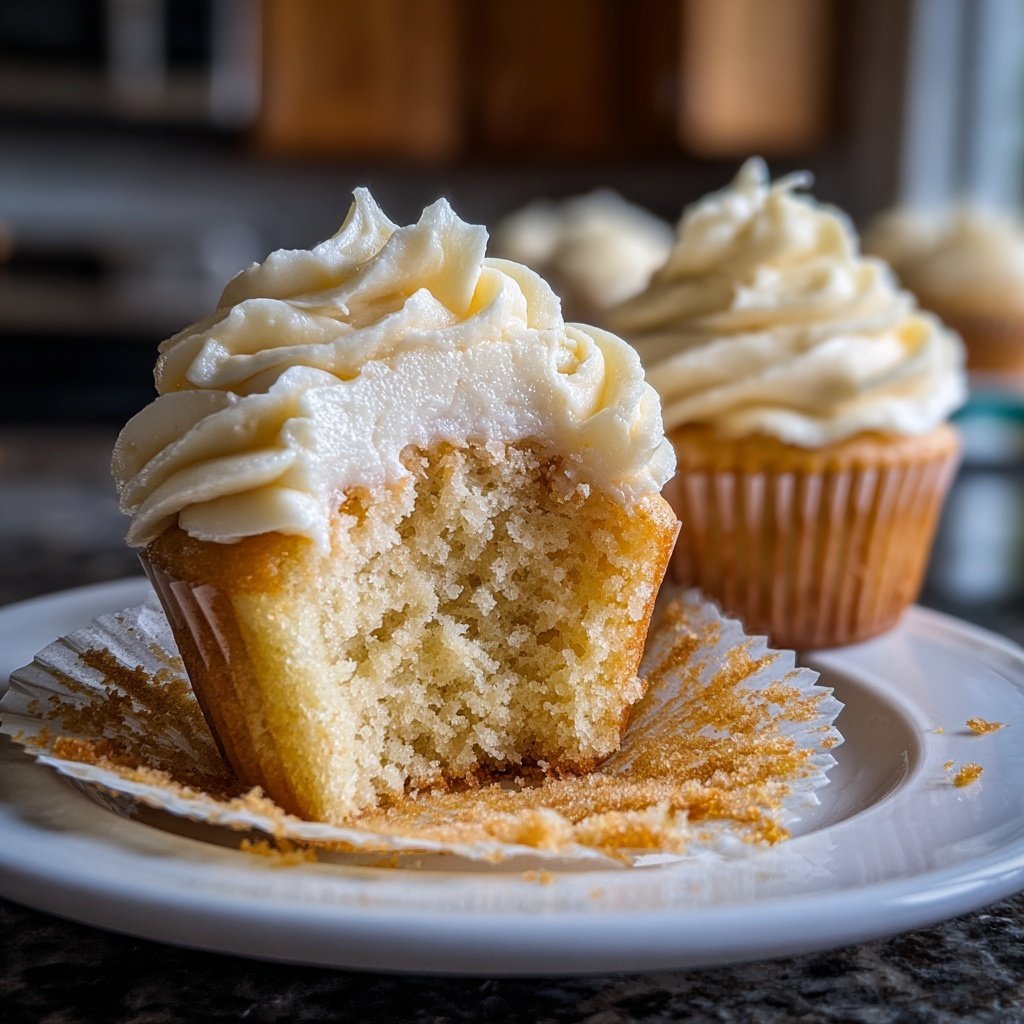 Simple One Bowl Vanilla Cupcakes