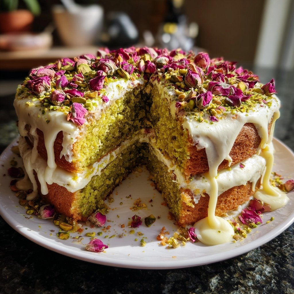 Pistachio Cake with Rose Water