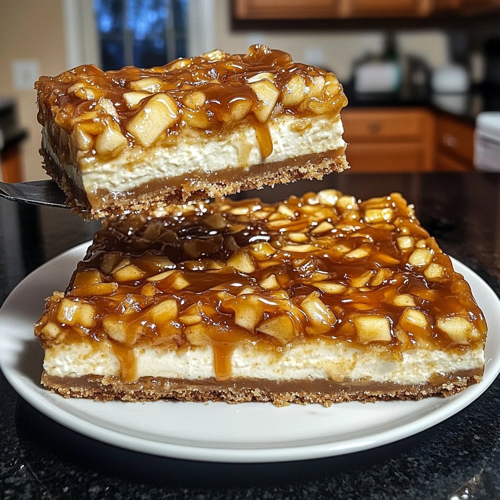 Caramel Apple Cheesecake Bars Recipe