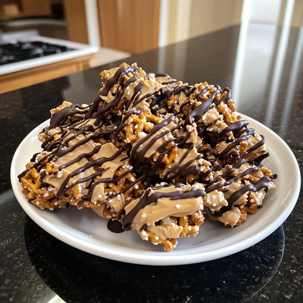 No-Bake Peanut Butter Pretzel Clusters