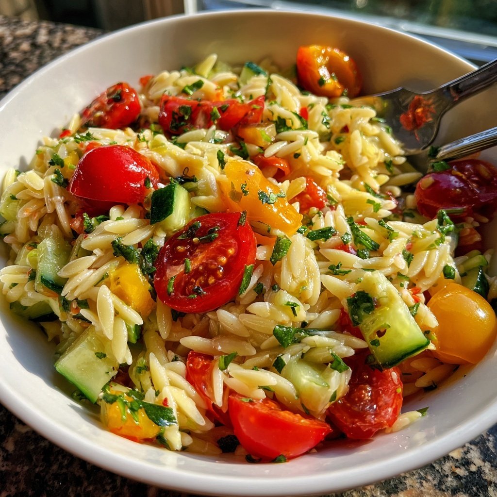 Mediterranean Orzo Salad With Herbs