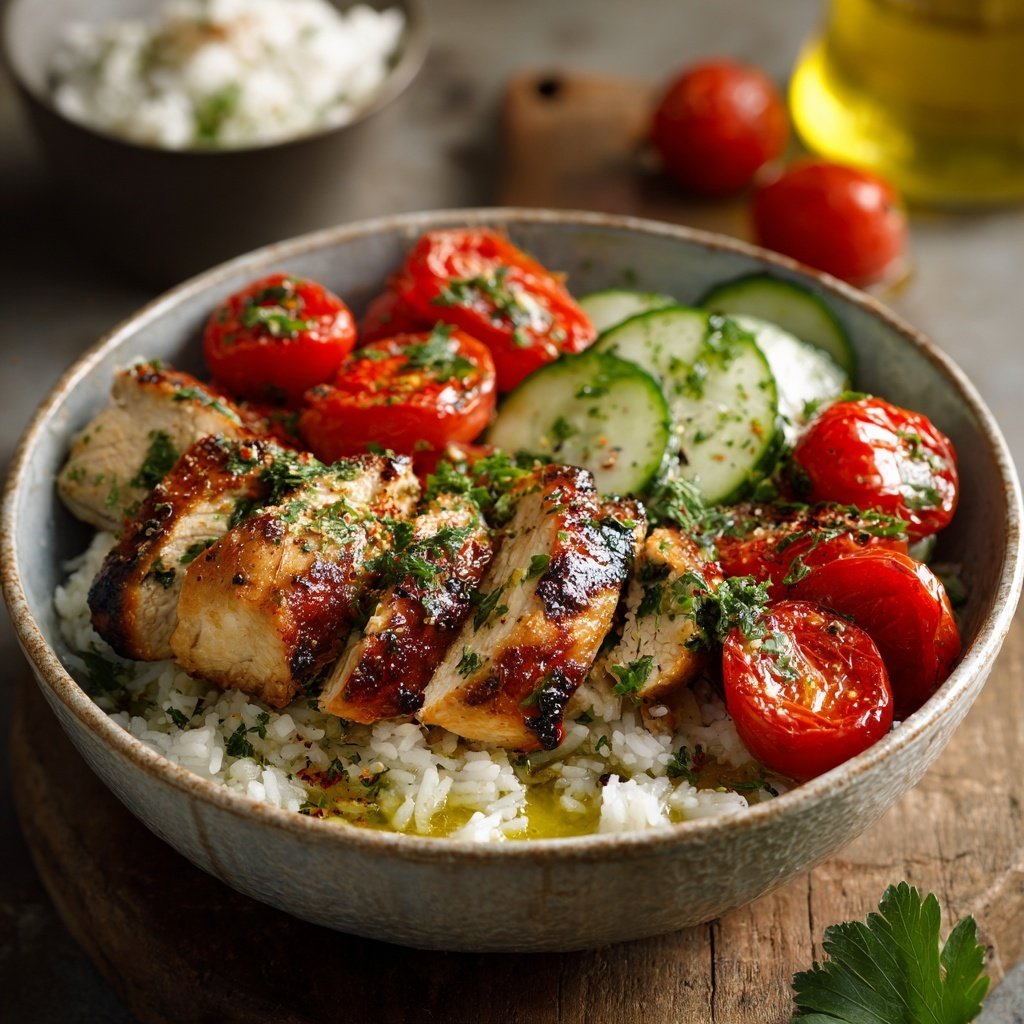 Easy Healthy Mediterranean Chicken Bowl